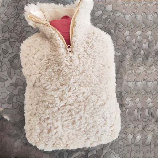 customization handmade genuine sheepskin hot water bottle cover