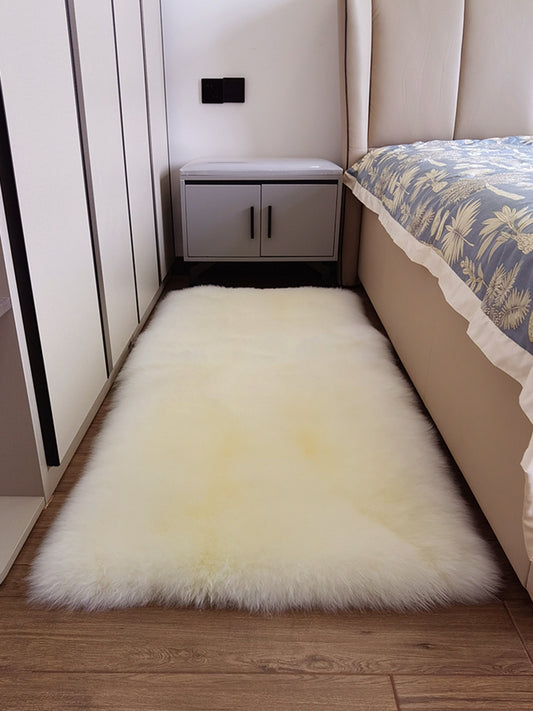 custom made fluffy genuine sheepskin rug for living/bedroom