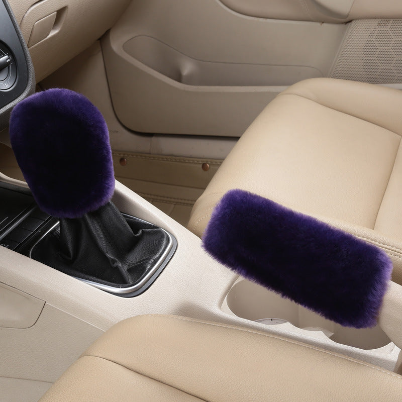 custom made sheepskin car accessories car gear case