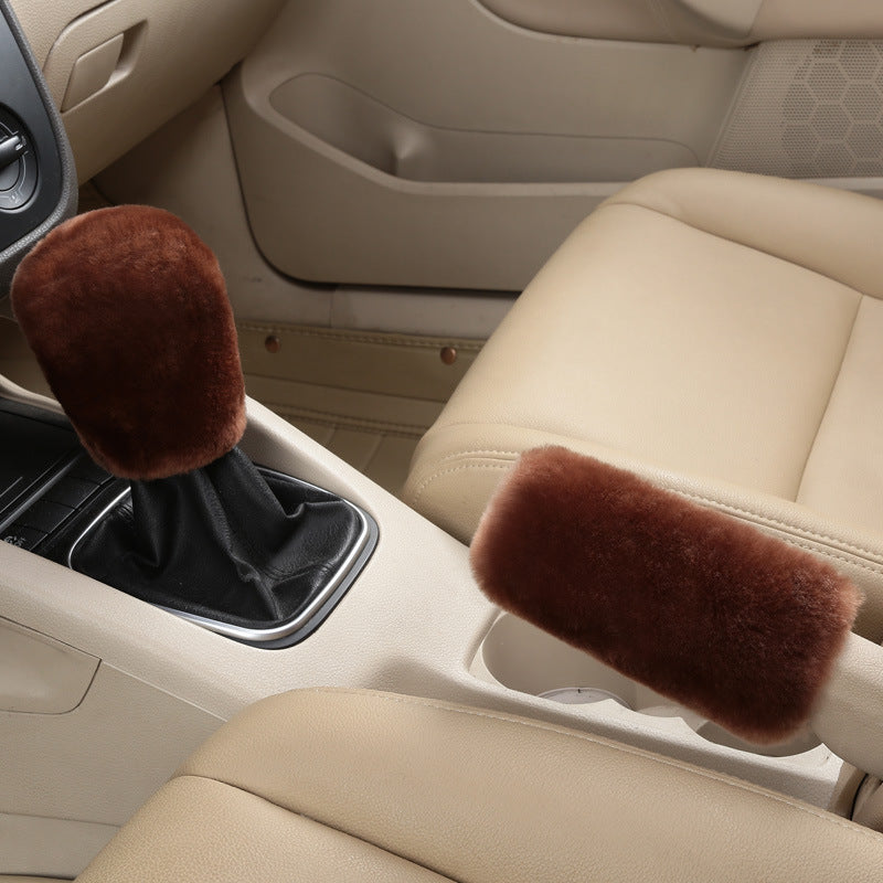 custom made sheepskin car accessories car gear case