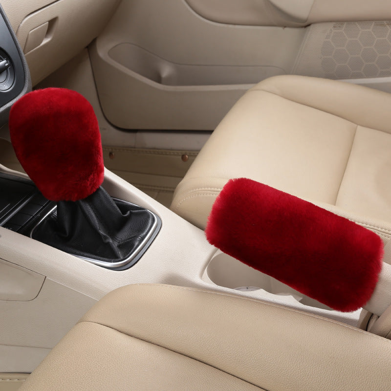 custom made sheepskin car accessories car gear case