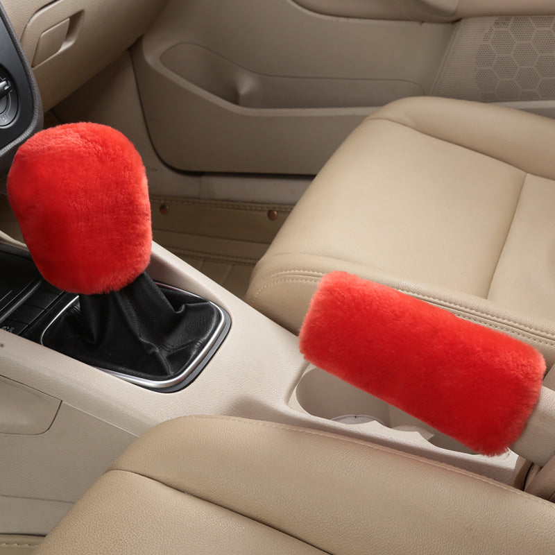 custom made sheepskin car accessories car gear case