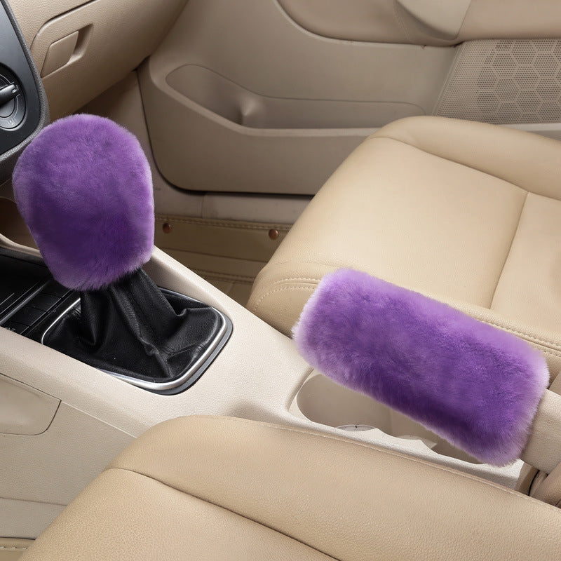 custom made sheepskin car accessories car gear case