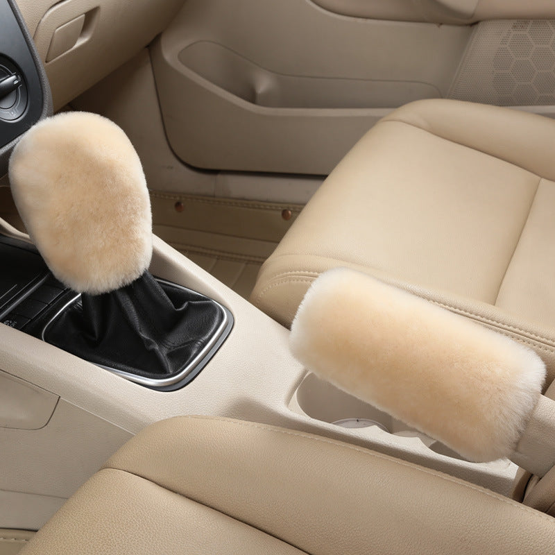 custom made sheepskin car accessories car gear case