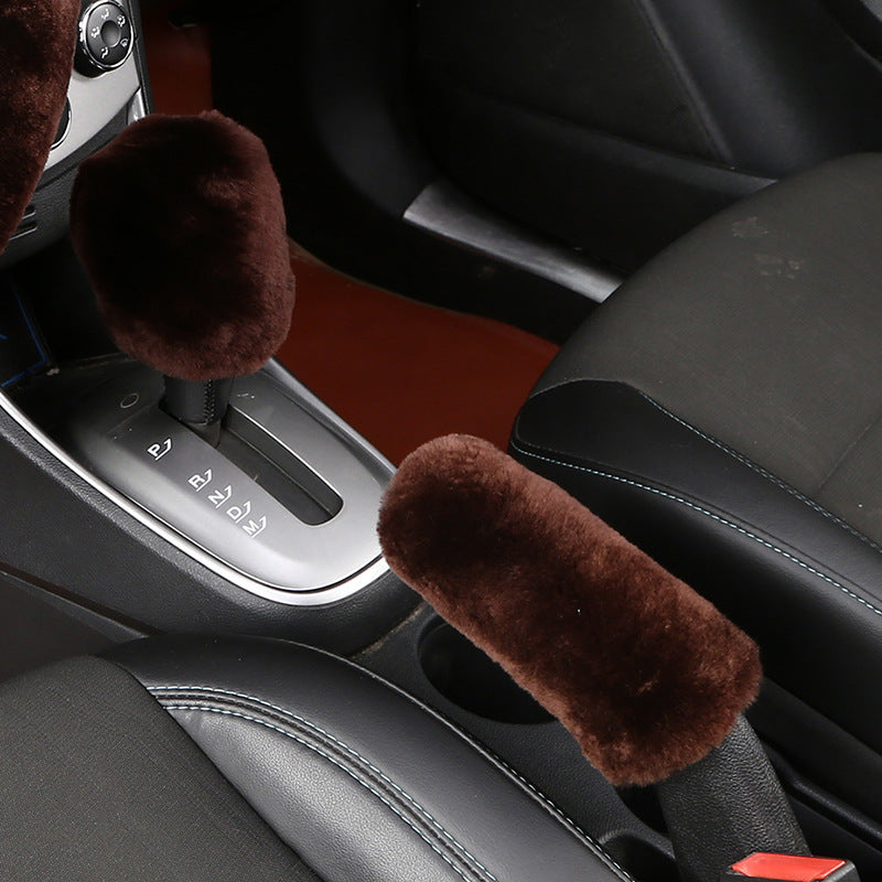 custom made sheepskin car accessories car gear case