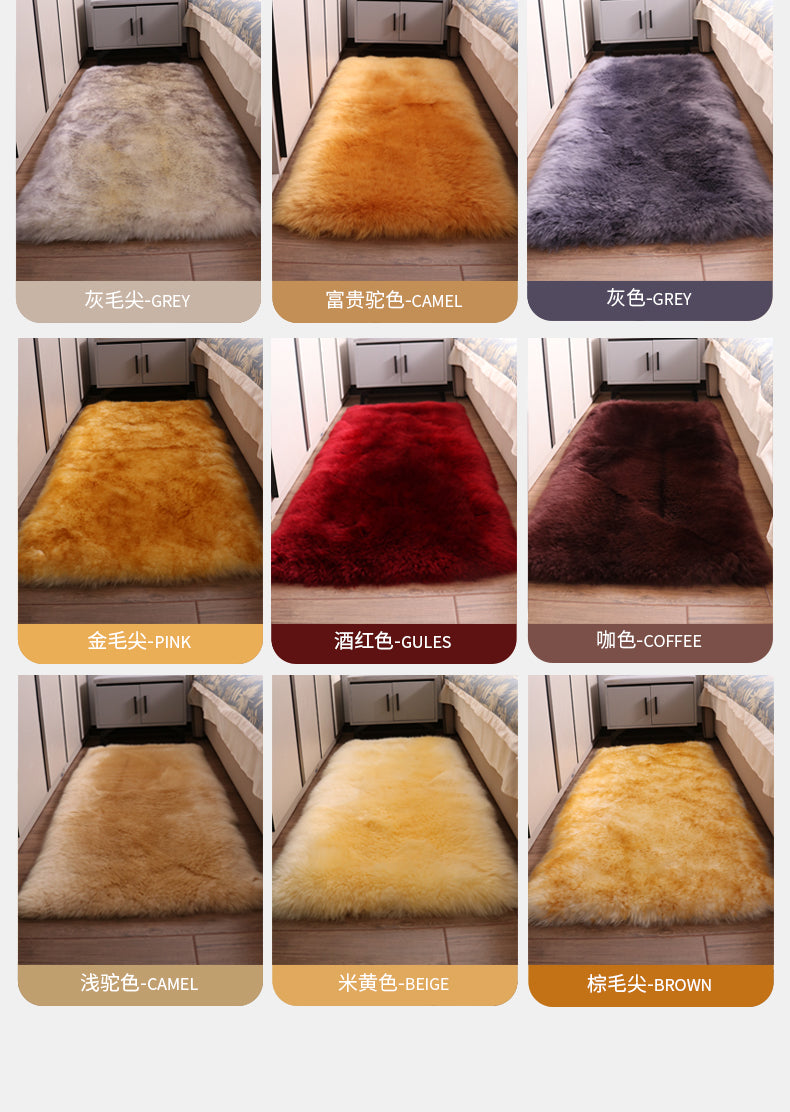 custom made fluffy genuine sheepskin rug for living/bedroom