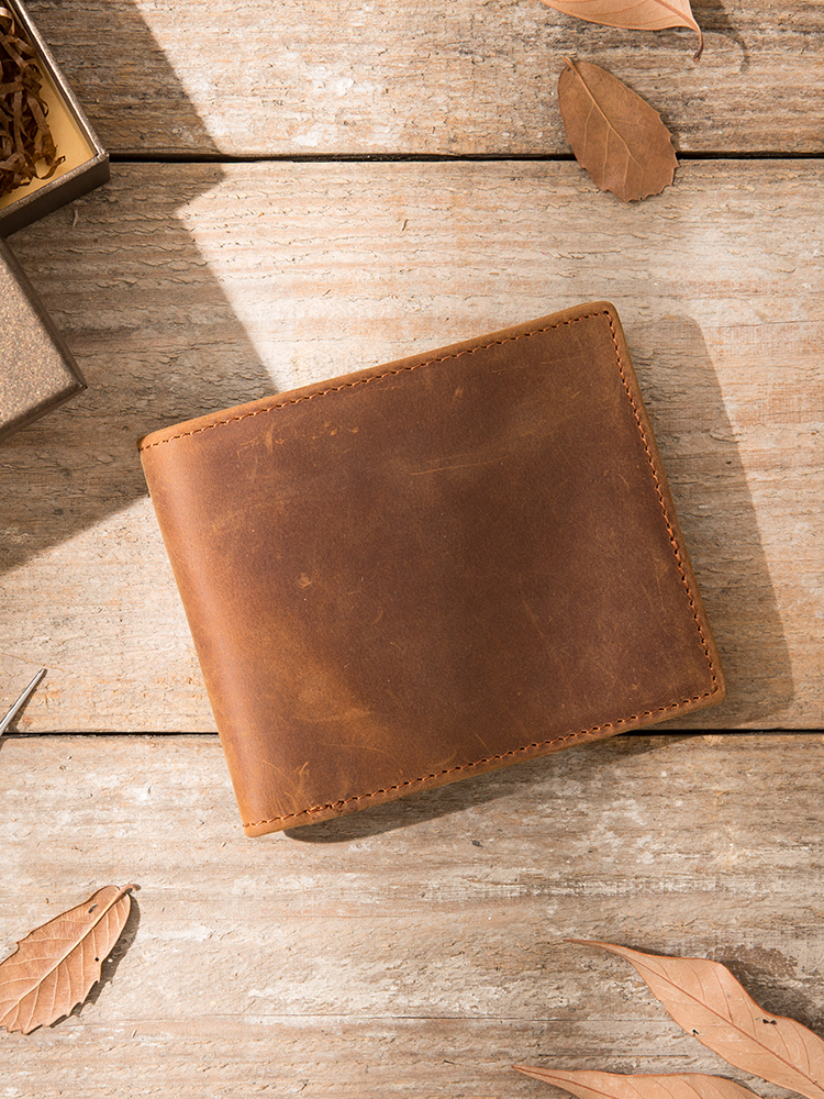 custom genuine leather wallet for men