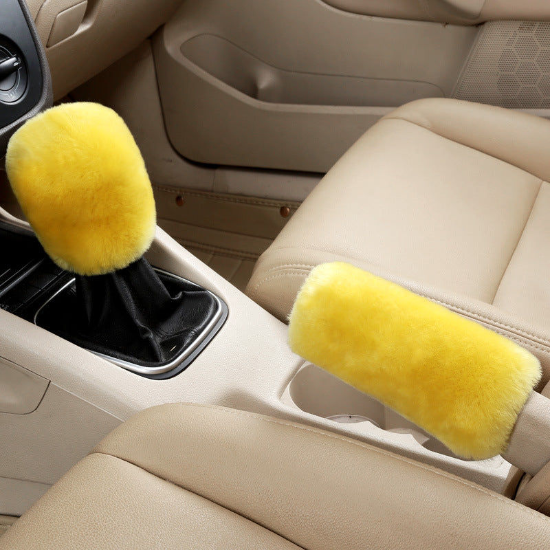 custom made sheepskin car accessories car gear case