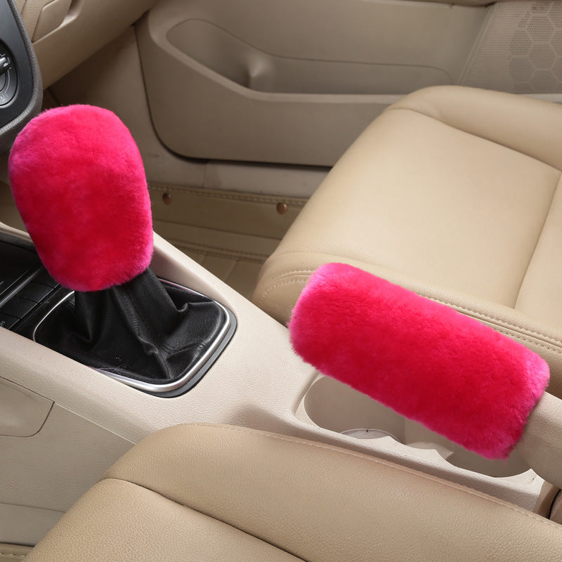 custom made sheepskin car accessories car gear case