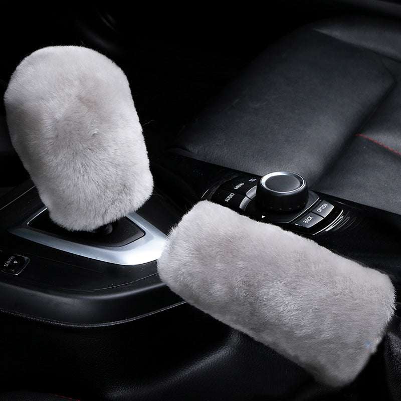 custom made sheepskin car accessories car gear case