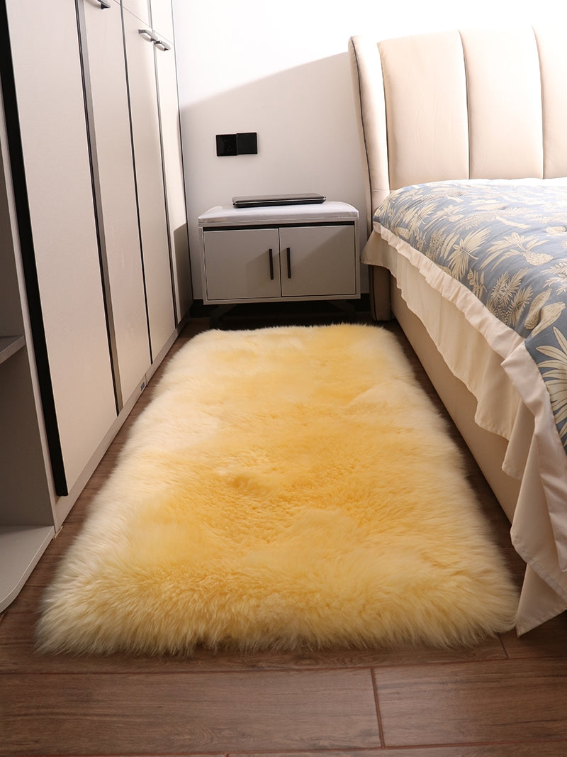 custom made fluffy genuine sheepskin rug for living/bedroom