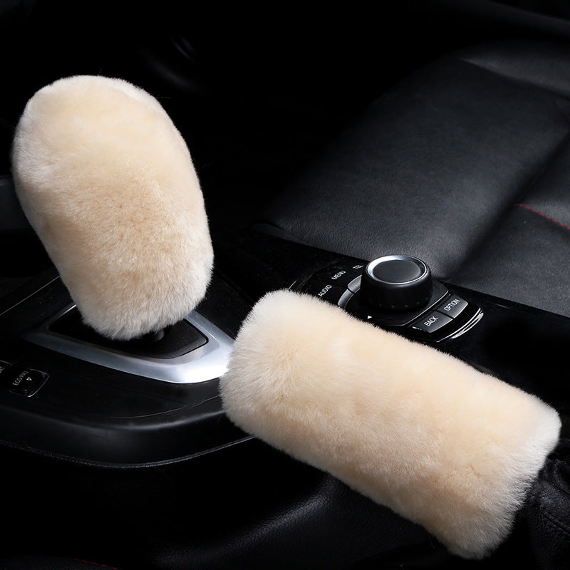 custom made sheepskin car accessories car gear case