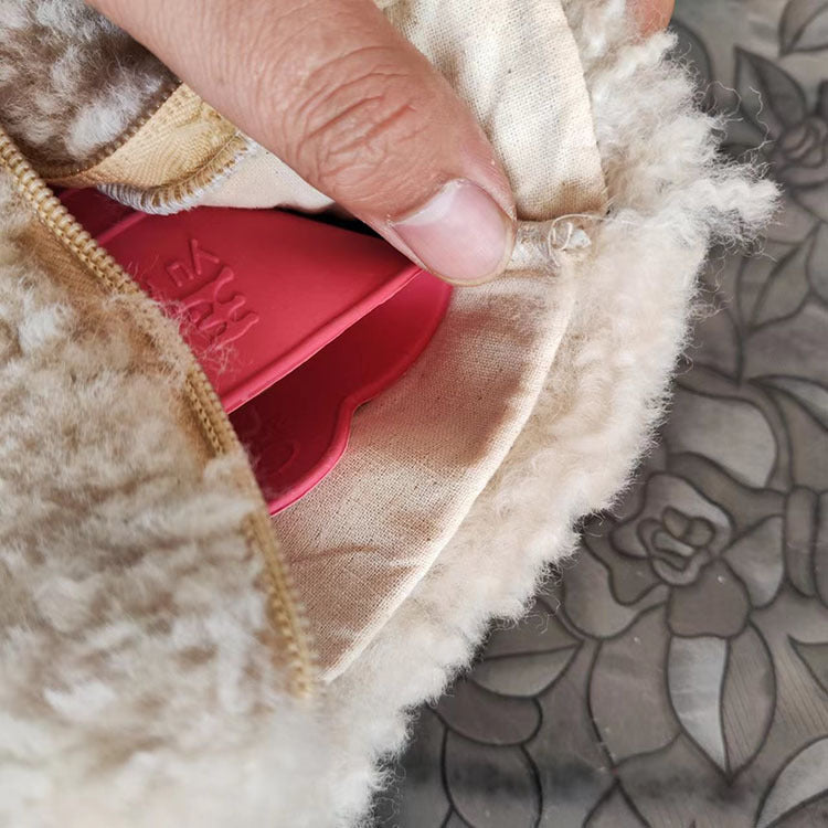 customization handmade genuine sheepskin hot water bottle cover