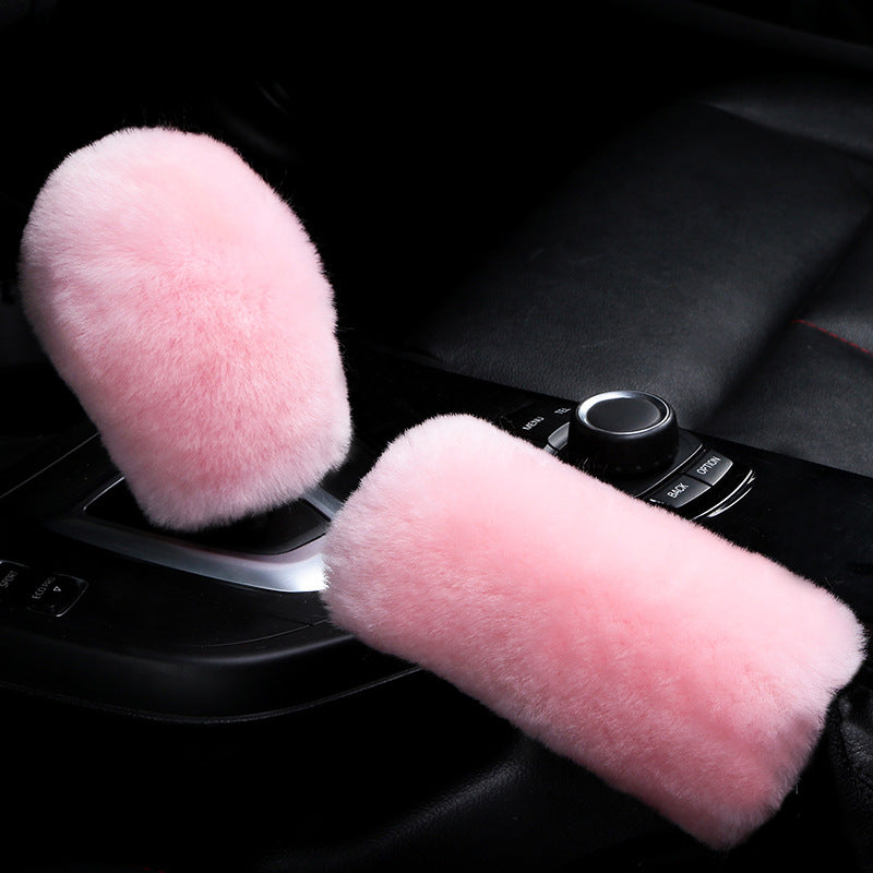 custom made sheepskin car accessories car gear case