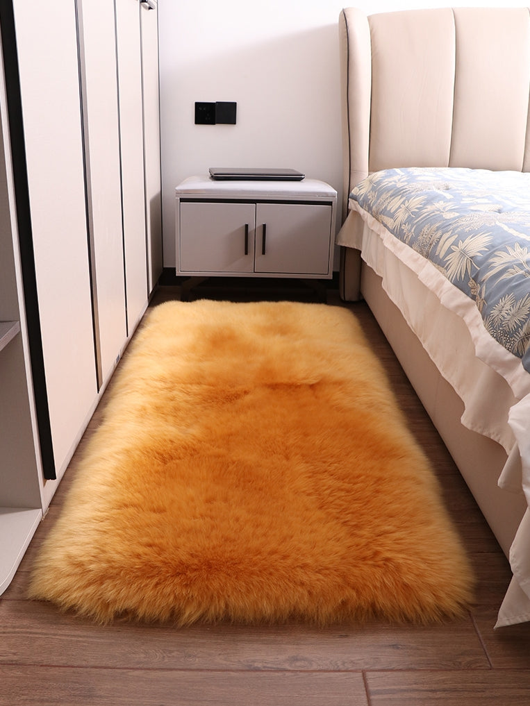 custom made fluffy genuine sheepskin rug for living/bedroom