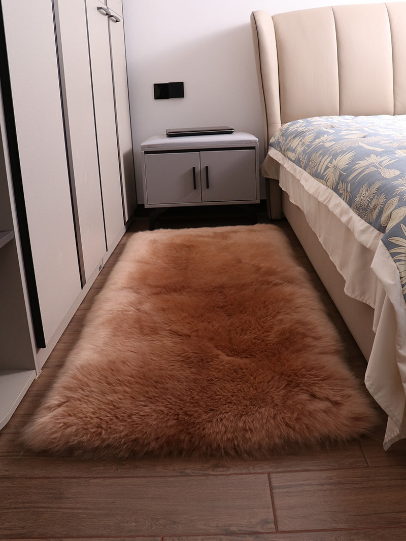 custom made fluffy genuine sheepskin rug for living/bedroom