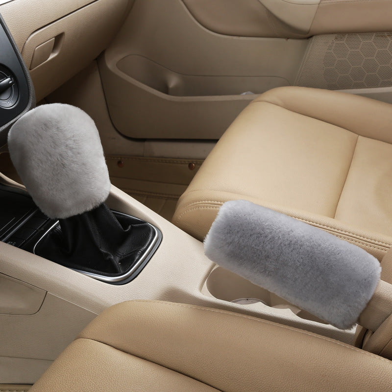 custom made sheepskin car accessories car gear case