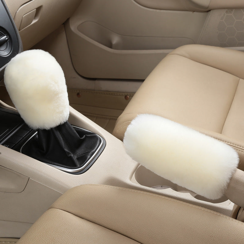 custom made sheepskin car accessories car gear case