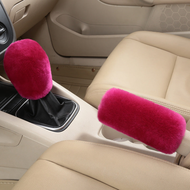 custom made sheepskin car accessories car gear case